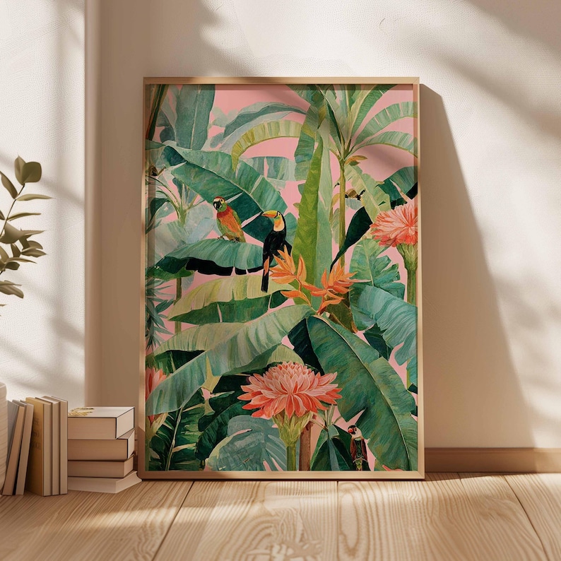 Office Furniture Home - Póster de lienzo tropical retro, impresión