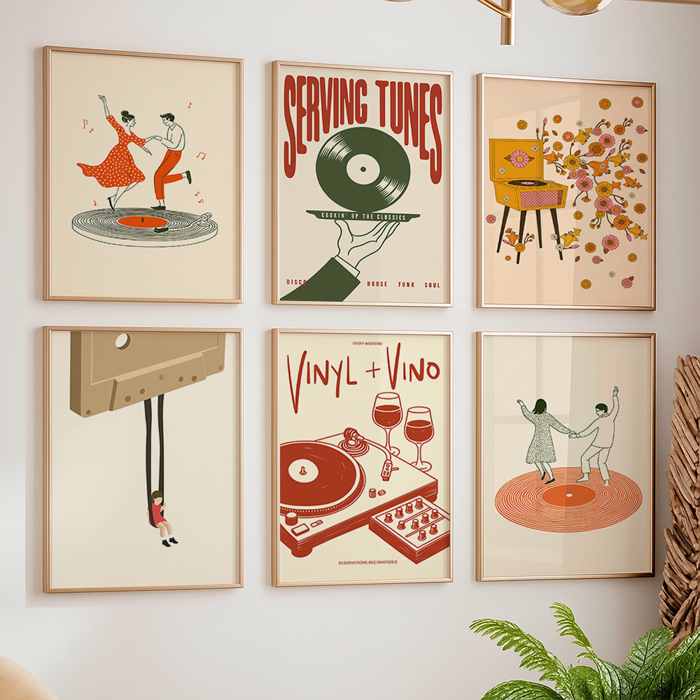 Office Furniture Home - Póster de Lona Vintage con Diseño