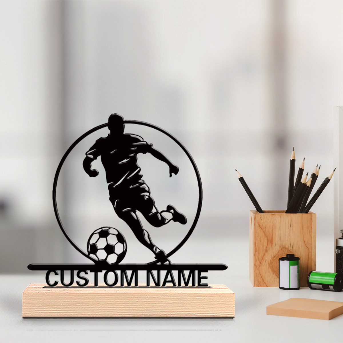 Office Furniture Home - Estatua Metálica Personalizada de Jugador de