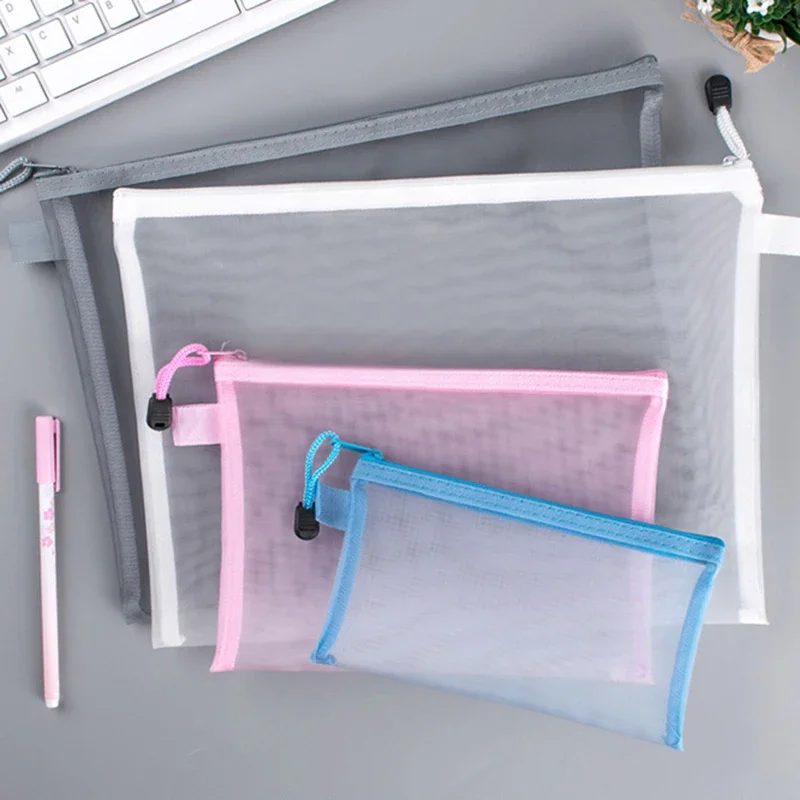 Binder Storage Box - Bolsa de malla con cremallera A4/A5/A6,