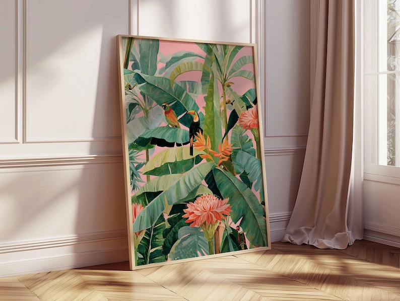 Póster de lienzo tropical retr - Office Furniture Home reseña y precio