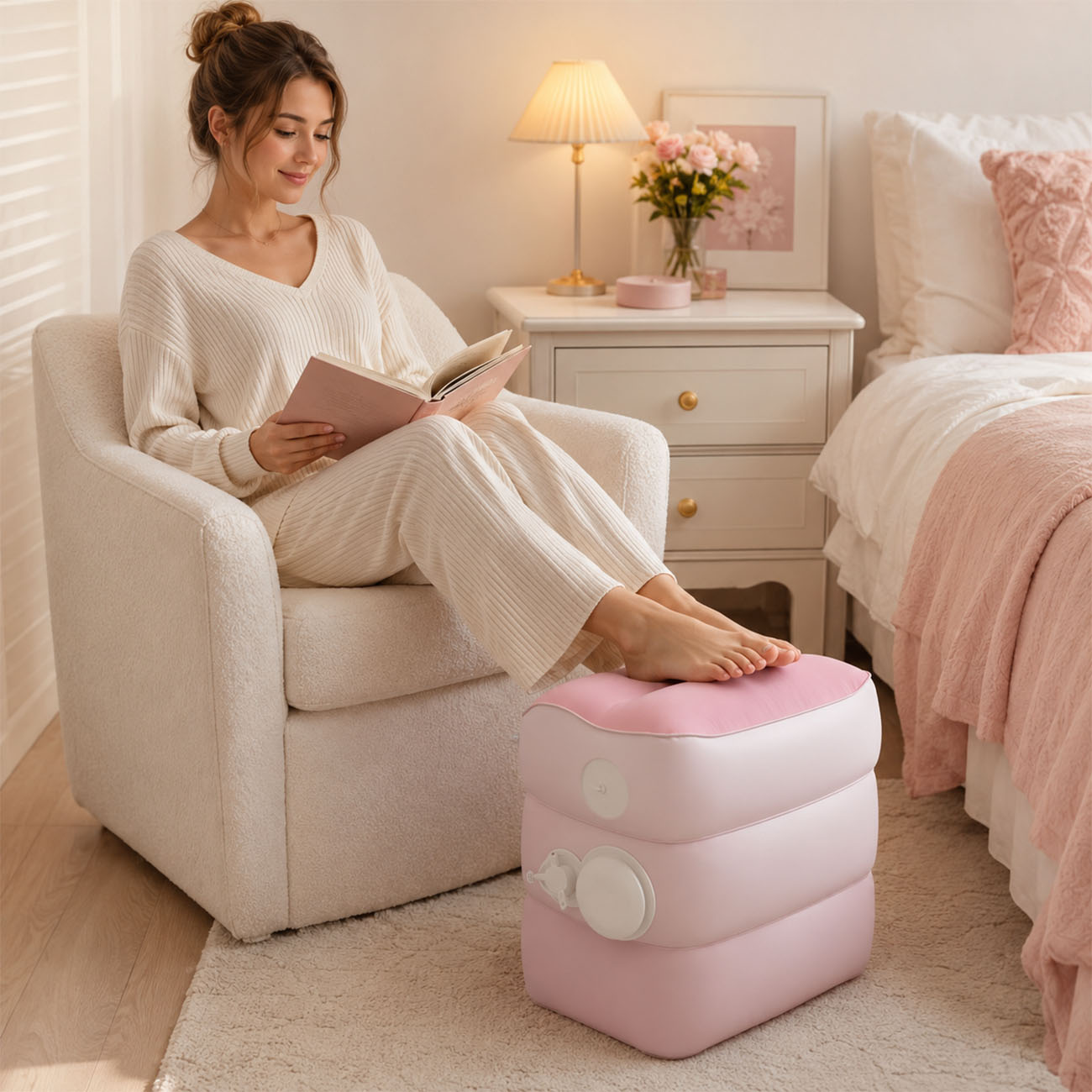 Reposapiés inflable para viaje - Office Footrest Cushion reseña y precio