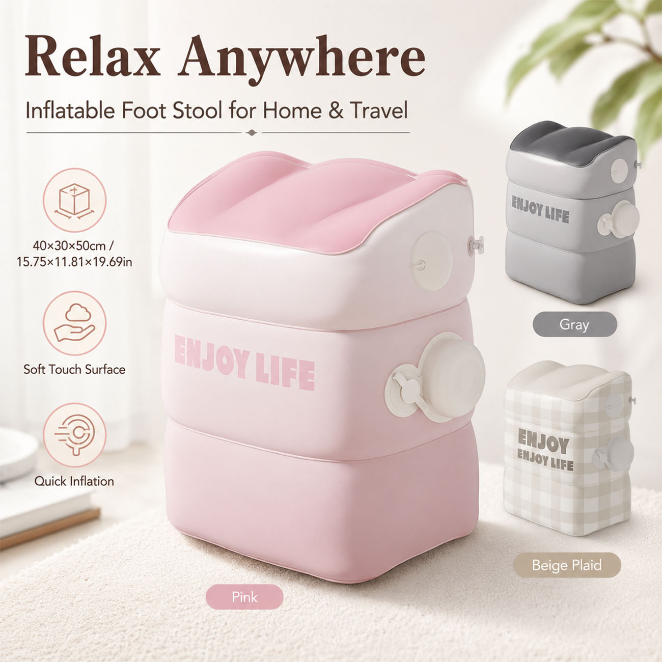 Reposapiés inflable para viaje - Office Footrest Cushion reseña y precio