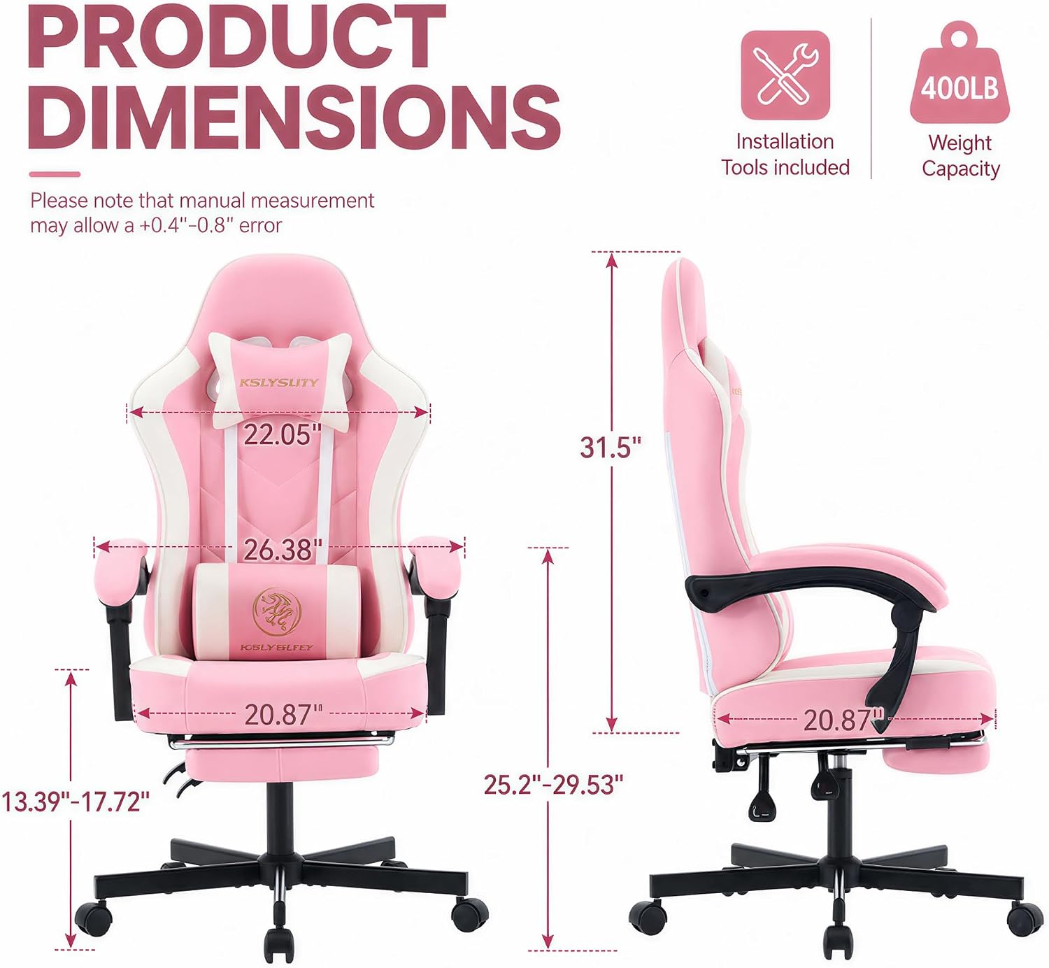 Silla de Juego Ergonómica con  - Office Footrest Cushion reseña y precio
